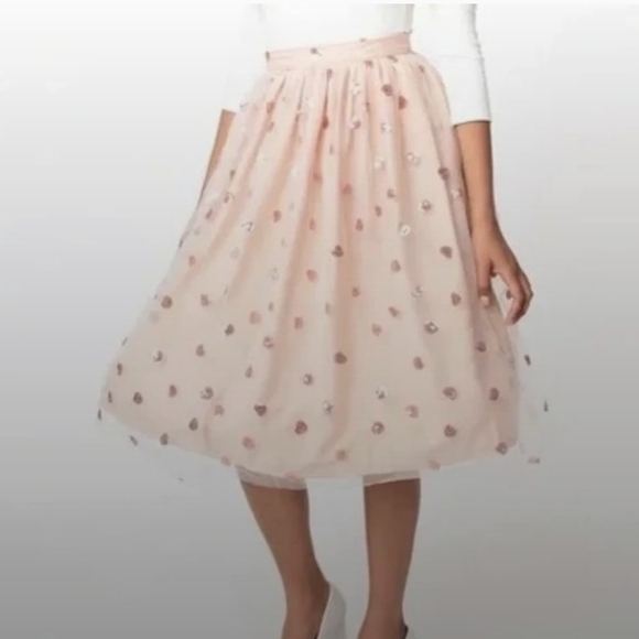 Unique vintage/Magnolia Place sequin heart swing skirt - Picture 1 of 3